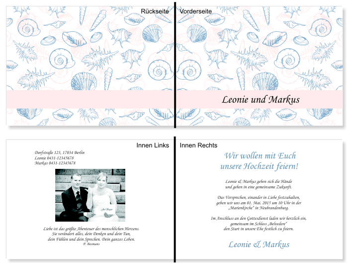  Einladungskarten Hochzeit, Hochzeitseinladungen, Hochzeitskarten, Einladungen für Hochzeit