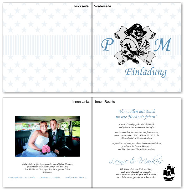  Einladungskarten Hochzeit, Hochzeitseinladungen, Hochzeitskarten, Einladungen f&uuml;r Hochzeit