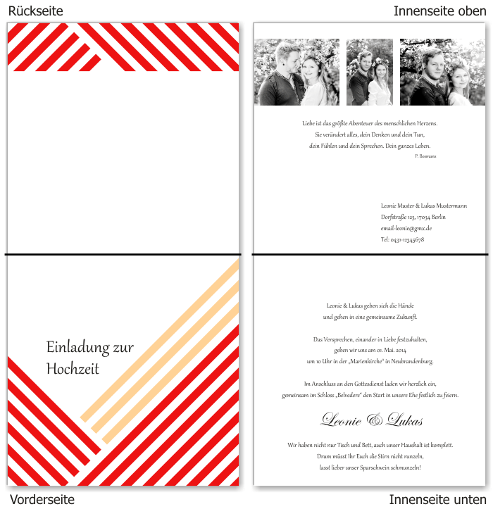  Einladungskarten Hochzeit, Hochzeitseinladungen, Hochzeitskarten, Einladungen f&uuml;r Hochzeit