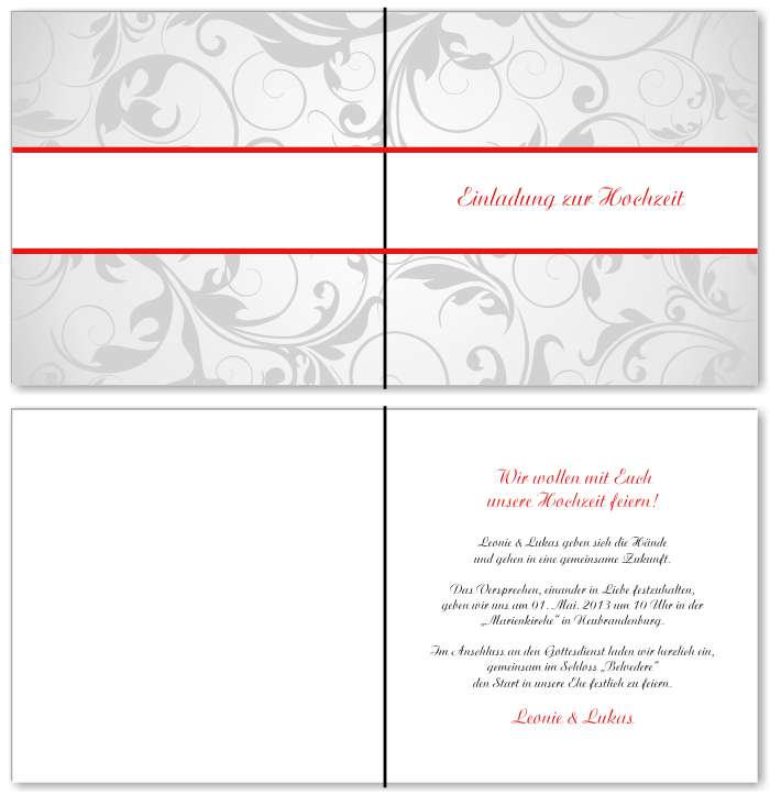  Einladungskarten Hochzeit, Hochzeitseinladungen, Hochzeitskarten, Einladungen f&uuml;r Hochzeit