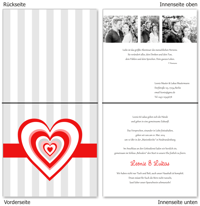  Einladungskarten Hochzeit, Hochzeitseinladungen, Hochzeitskarten, Einladungen f&uuml;r Hochzeit