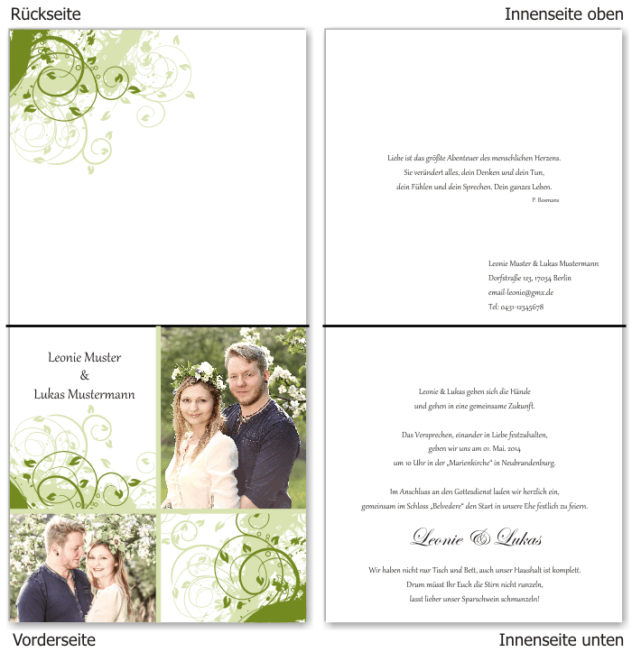  Einladungskarten Hochzeit, Hochzeitseinladungen, Hochzeitskarten, Einladungen f&uuml;r Hochzeit