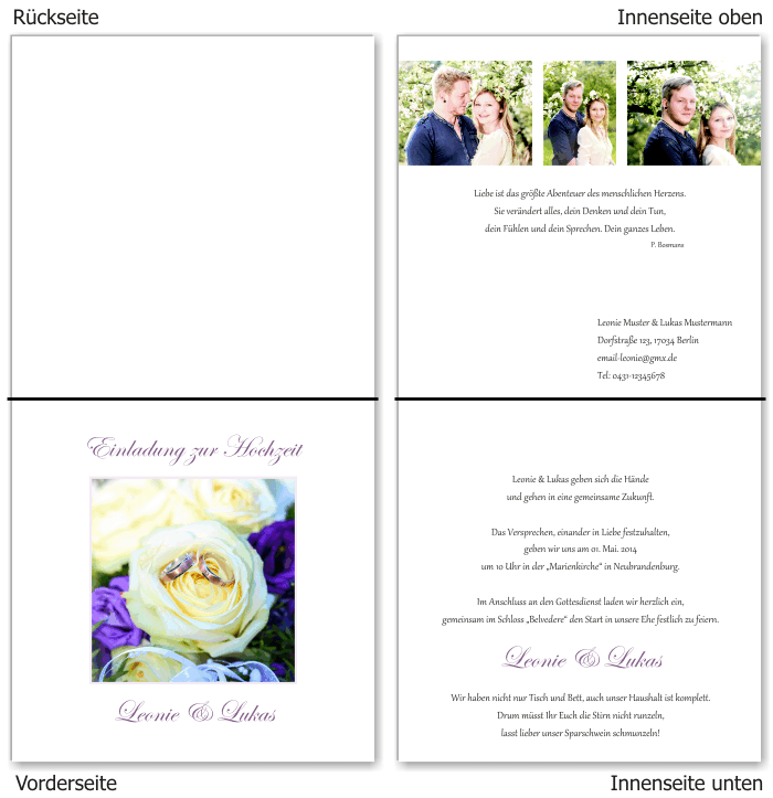  Einladungskarten Hochzeit, Hochzeitseinladungen, Hochzeitskarten, Einladungen f&uuml;r Hochzeit