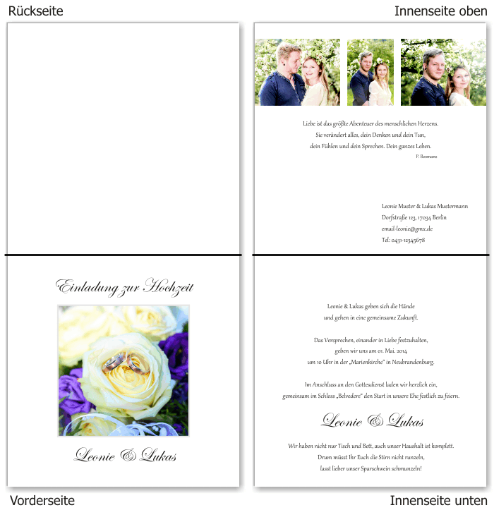  Einladungskarten Hochzeit, Hochzeitseinladungen, Hochzeitskarten, Einladungen f&uuml;r Hochzeit