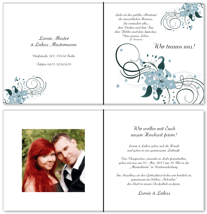  Einladungskarten Hochzeit, Hochzeitseinladungen, Hochzeitskarten, Einladungen f&uuml;r Hochzeit