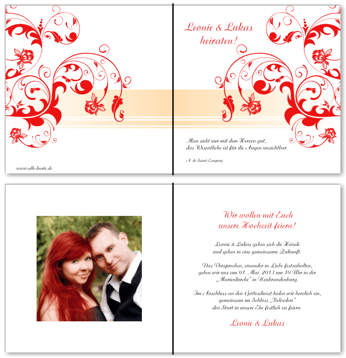  Einladungskarten Hochzeit, Hochzeitseinladungen, Hochzeitskarten, Einladungen f&uuml;r Hochzeit