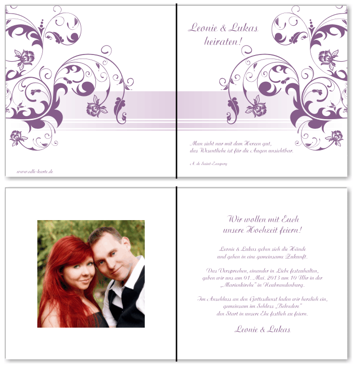  Einladungskarten Hochzeit, Hochzeitseinladungen, Hochzeitskarten, Einladungen f&uuml;r Hochzeit