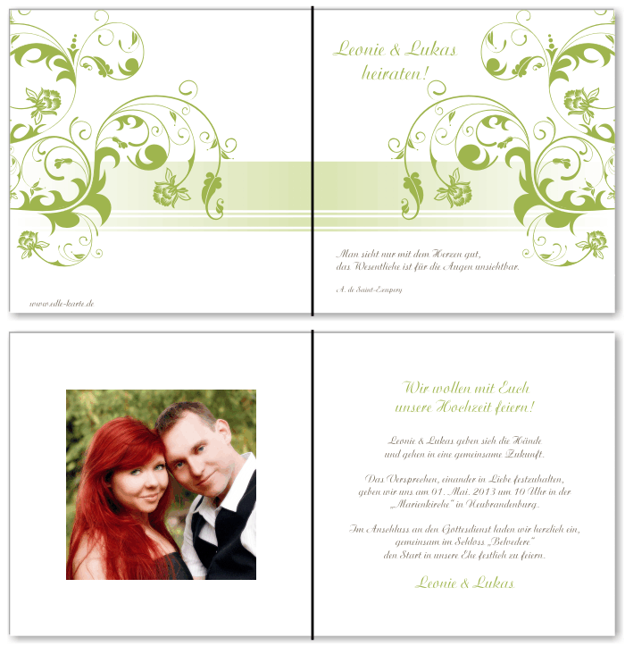  Einladungskarten Hochzeit, Hochzeitseinladungen, Hochzeitskarten, Einladungen f&uuml;r Hochzeit