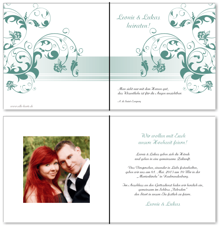  Einladungskarten Hochzeit, Hochzeitseinladungen, Hochzeitskarten, Einladungen f&uuml;r Hochzeit