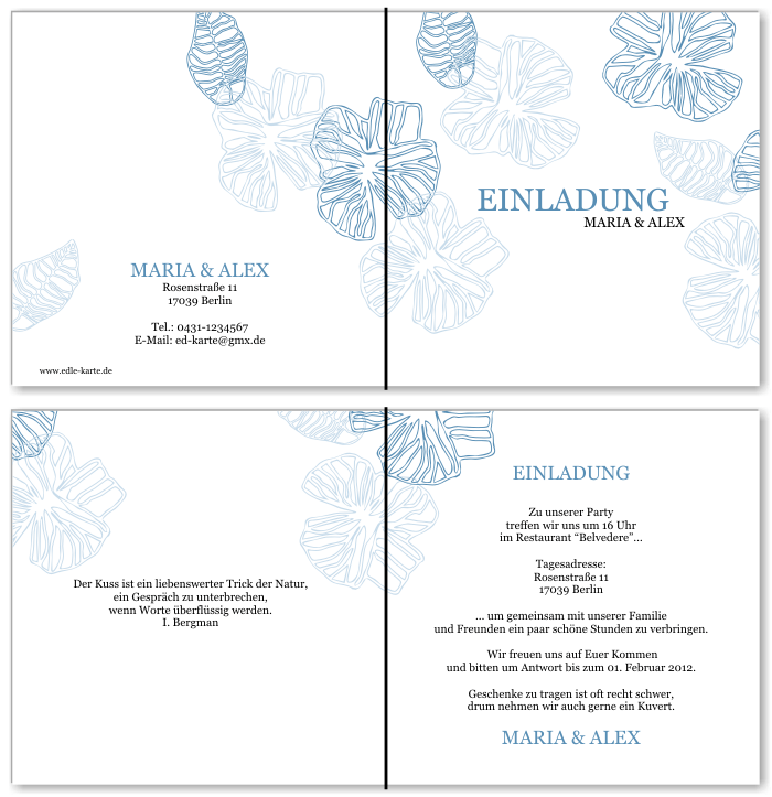  Einladungskarten Hochzeit, Hochzeitseinladungen, Hochzeitskarten, Einladungen f&uuml;r Hochzeit