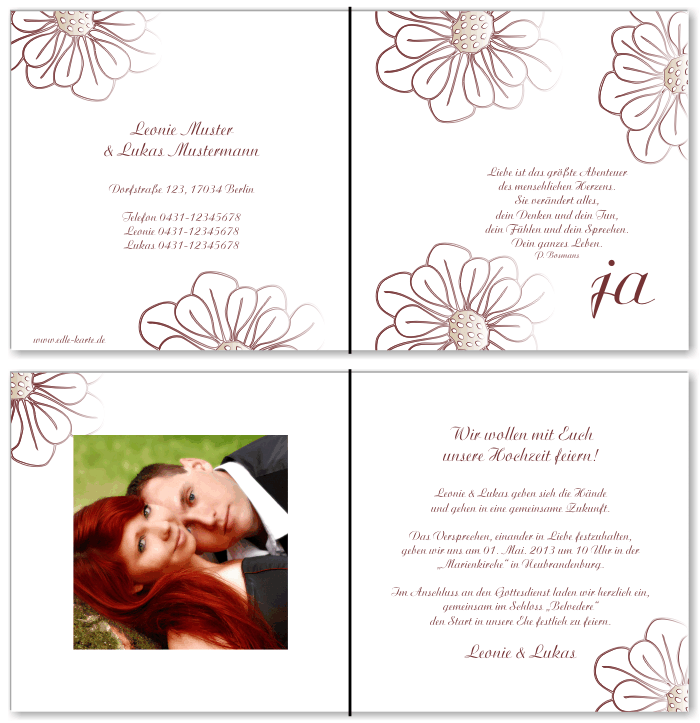  Einladungskarten Hochzeit, Hochzeitseinladungen, Hochzeitskarten, Einladungen f&uuml;r Hochzeit