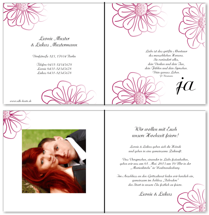  Einladungskarten Hochzeit, Hochzeitseinladungen, Hochzeitskarten, Einladungen f&uuml;r Hochzeit