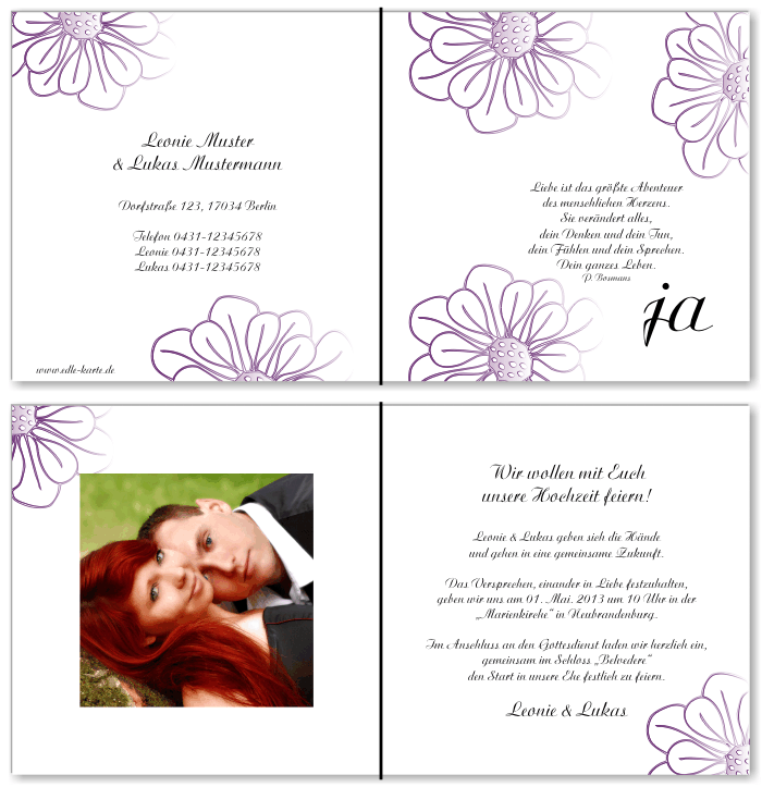  Einladungskarten Hochzeit, Hochzeitseinladungen, Hochzeitskarten, Einladungen f&uuml;r Hochzeit