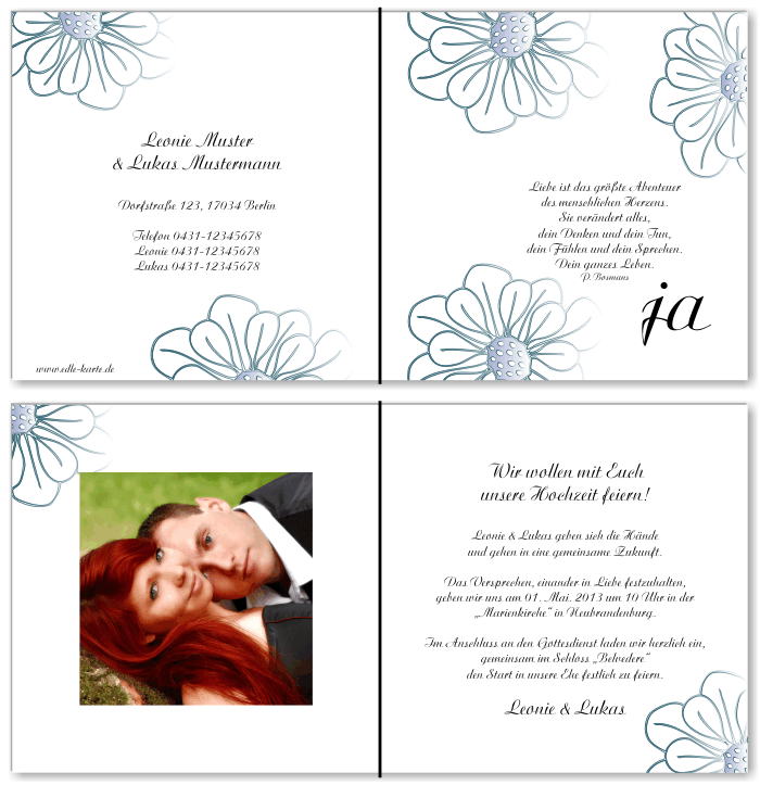  Einladungskarten Hochzeit, Hochzeitseinladungen, Hochzeitskarten, Einladungen f&uuml;r Hochzeit