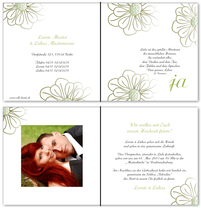  Einladungskarten Hochzeit, Hochzeitseinladungen, Hochzeitskarten, Einladungen f&uuml;r Hochzeit