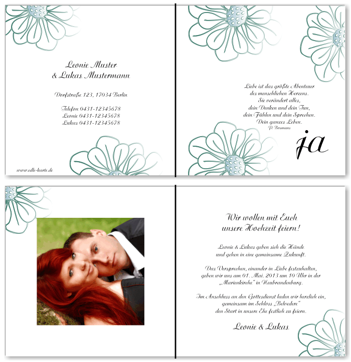  Einladungskarten Hochzeit, Hochzeitseinladungen, Hochzeitskarten, Einladungen f&uuml;r Hochzeit