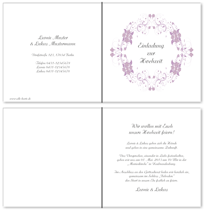  Einladungskarten Hochzeit, Hochzeitseinladungen, Hochzeitskarten, Einladungen f&uuml;r Hochzeit