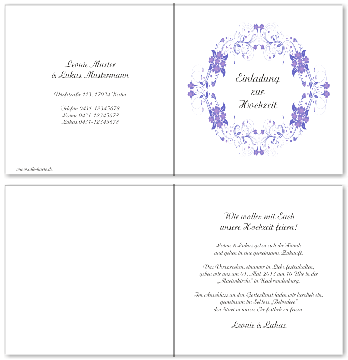  Einladungskarten Hochzeit, Hochzeitseinladungen, Hochzeitskarten, Einladungen f&uuml;r Hochzeit