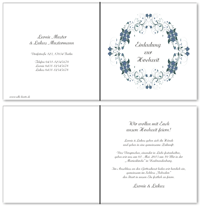  Einladungskarten Hochzeit, Hochzeitseinladungen, Hochzeitskarten, Einladungen f&uuml;r Hochzeit
