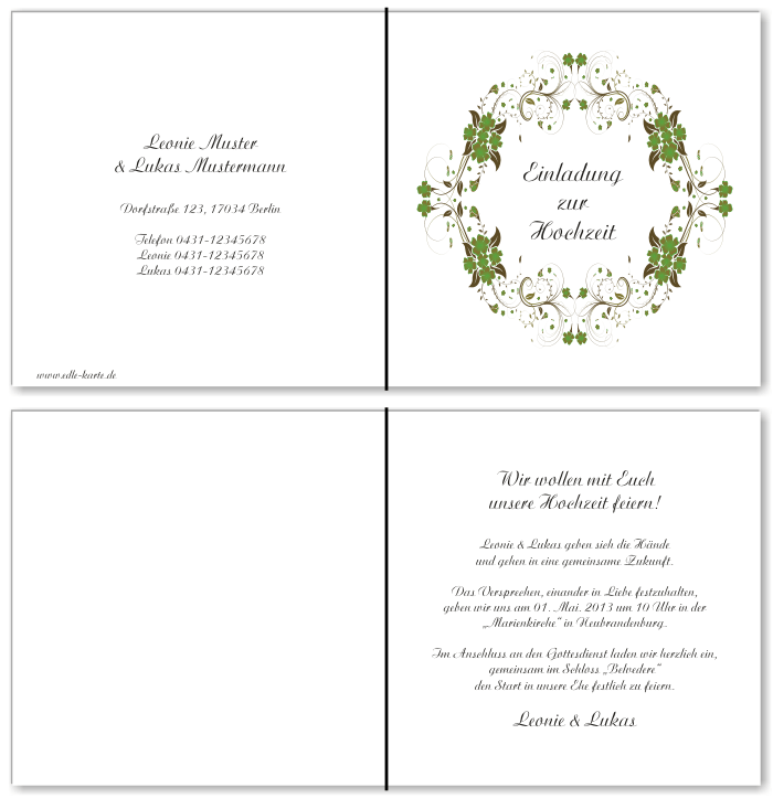  Einladungskarten Hochzeit, Hochzeitseinladungen, Hochzeitskarten, Einladungen f&uuml;r Hochzeit