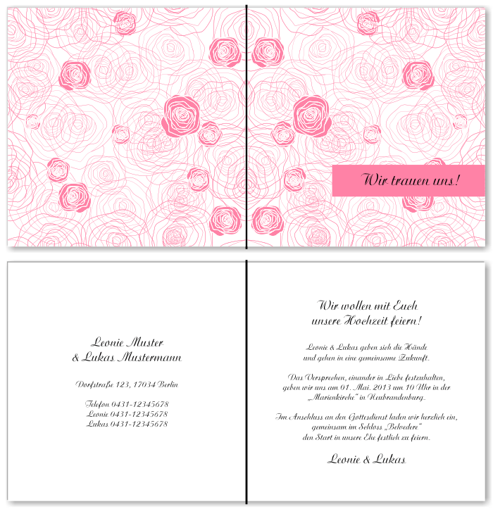  Einladungskarten Hochzeit, Hochzeitseinladungen, Hochzeitskarten, Einladungen f&uuml;r Hochzeit