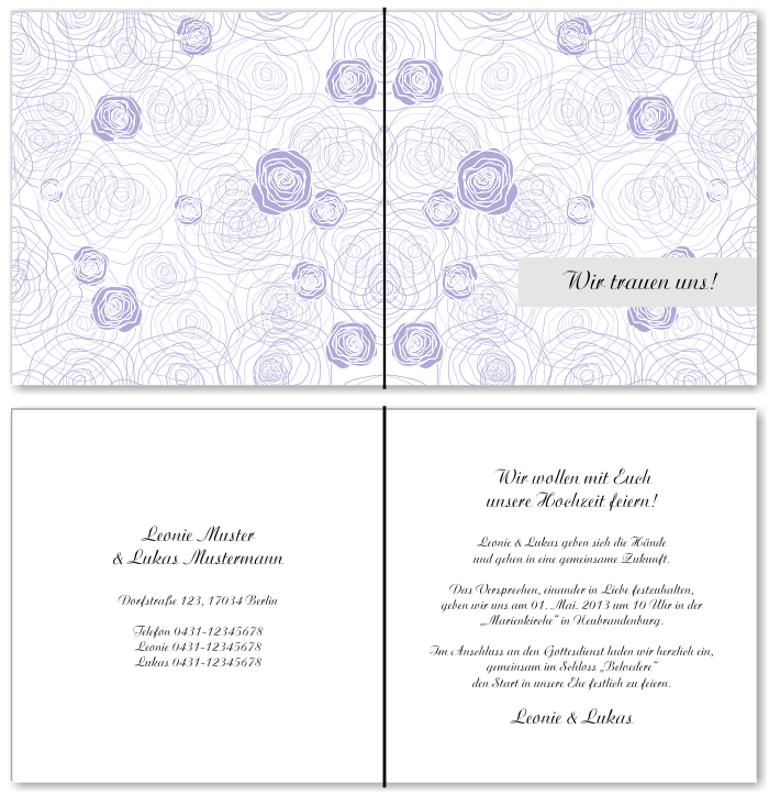  Einladungskarten Hochzeit, Hochzeitseinladungen, Hochzeitskarten, Einladungen f&uuml;r Hochzeit