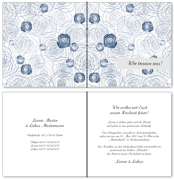  Einladungskarten Hochzeit, Hochzeitseinladungen, Hochzeitskarten, Einladungen f&uuml;r Hochzeit