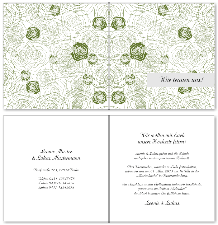  Einladungskarten Hochzeit, Hochzeitseinladungen, Hochzeitskarten, Einladungen f&uuml;r Hochzeit