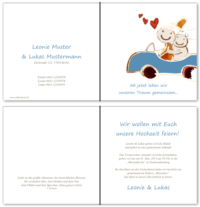  Einladungskarten Hochzeit, Hochzeitseinladungen, Hochzeitskarten, Einladungen f&uuml;r Hochzeit