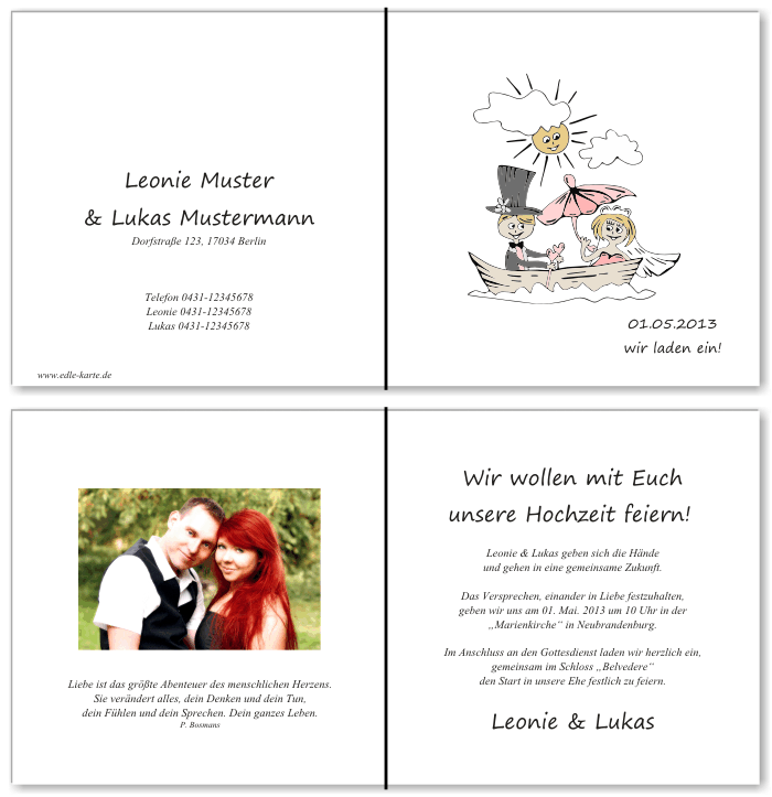  Einladungskarten Hochzeit, Hochzeitseinladungen, Hochzeitskarten, Einladungen f&uuml;r Hochzeit