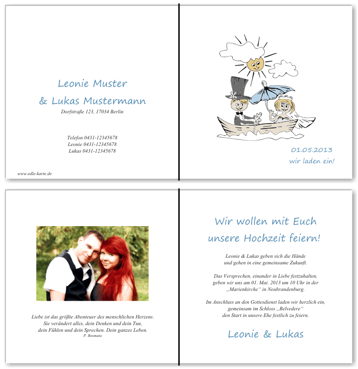  Einladungskarten Hochzeit, Hochzeitseinladungen, Hochzeitskarten, Einladungen f&uuml;r Hochzeit