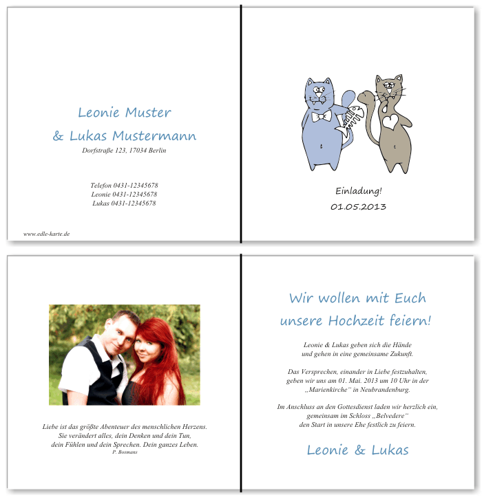  Einladungskarten Hochzeit, Hochzeitseinladungen, Hochzeitskarten, Einladungen f&uuml;r Hochzeit