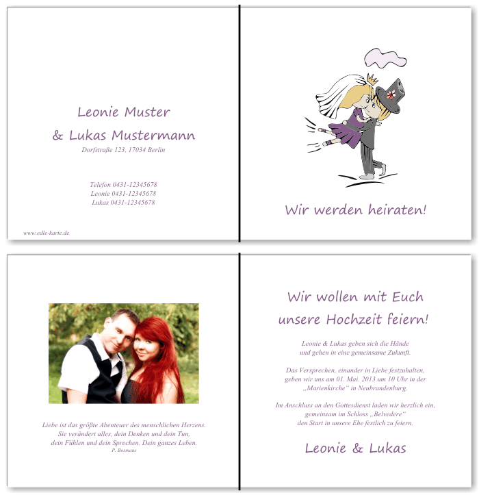  Einladungskarten Hochzeit, Hochzeitseinladungen, Hochzeitskarten, Einladungen f&uuml;r Hochzeit