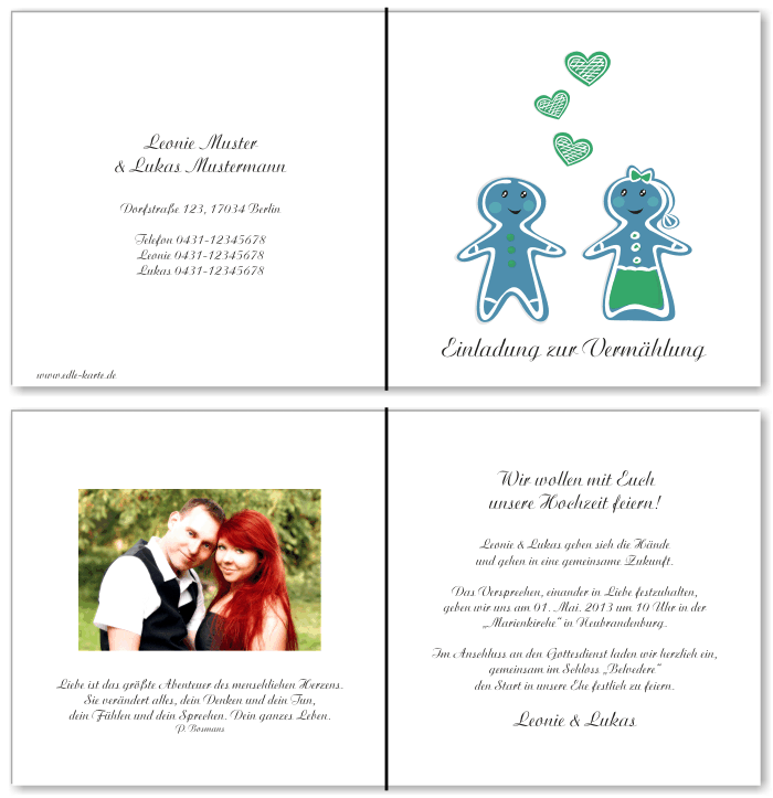  Einladungskarten Hochzeit, Hochzeitseinladungen, Hochzeitskarten, Einladungen f&uuml;r Hochzeit