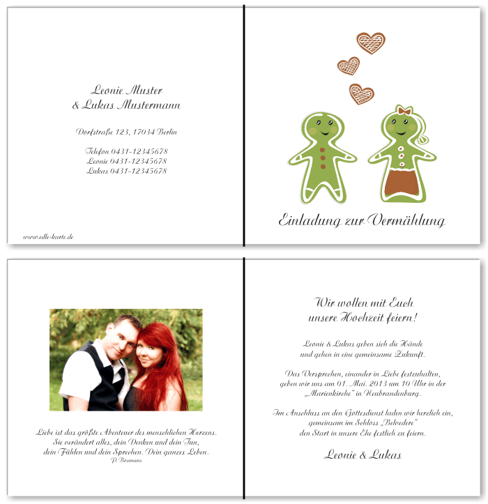  Einladungskarten Hochzeit, Hochzeitseinladungen, Hochzeitskarten, Einladungen f&uuml;r Hochzeit