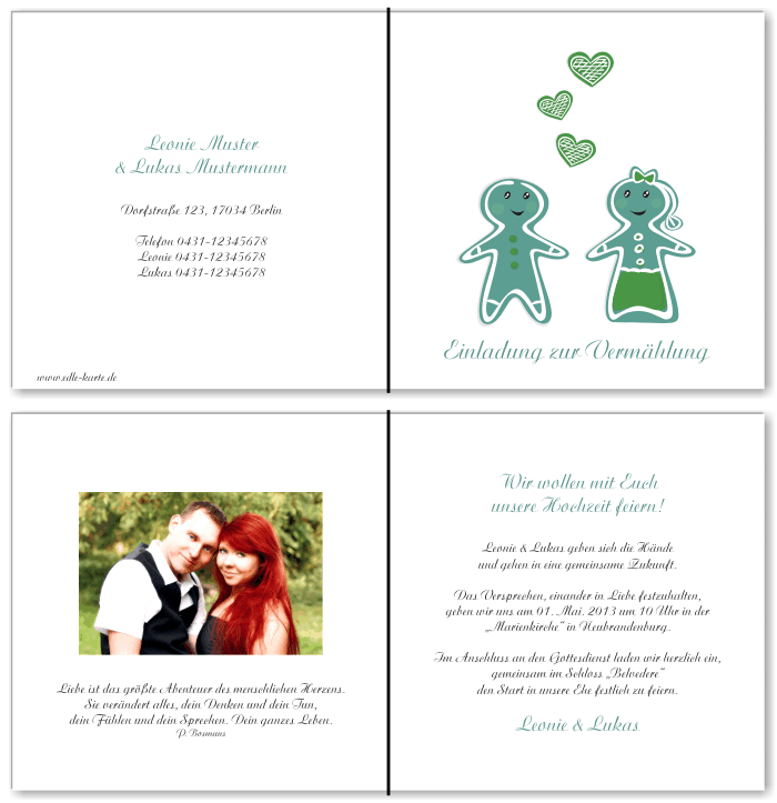  Einladungskarten Hochzeit, Hochzeitseinladungen, Hochzeitskarten, Einladungen f&uuml;r Hochzeit