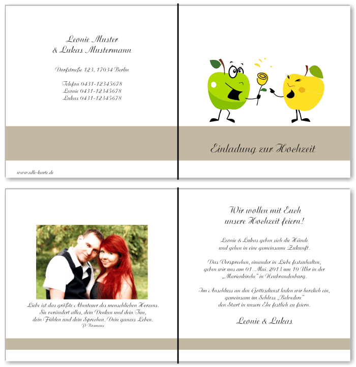  Einladungskarten Hochzeit, Hochzeitseinladungen, Hochzeitskarten, Einladungen f&uuml;r Hochzeit