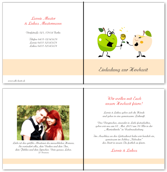  Einladungskarten Hochzeit, Hochzeitseinladungen, Hochzeitskarten, Einladungen f&uuml;r Hochzeit