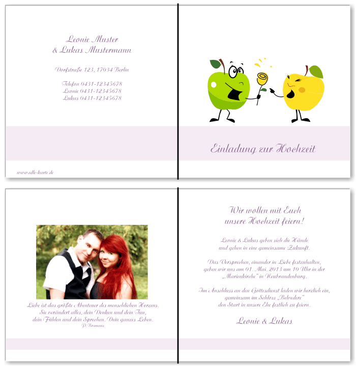  Einladungskarten Hochzeit, Hochzeitseinladungen, Hochzeitskarten, Einladungen f&uuml;r Hochzeit