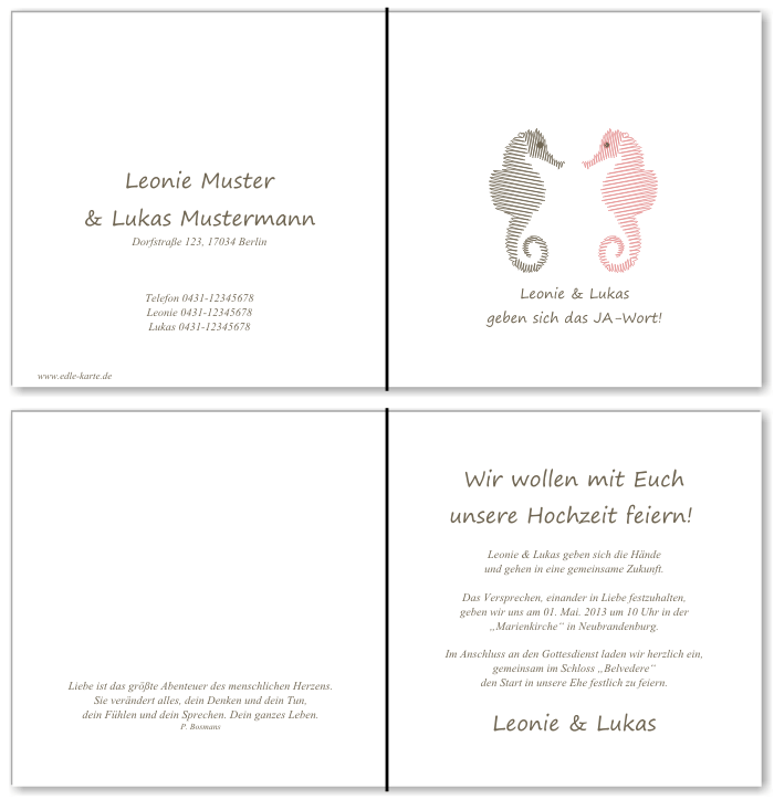  Einladungskarten Hochzeit, Hochzeitseinladungen, Hochzeitskarten, Einladungen f&uuml;r Hochzeit