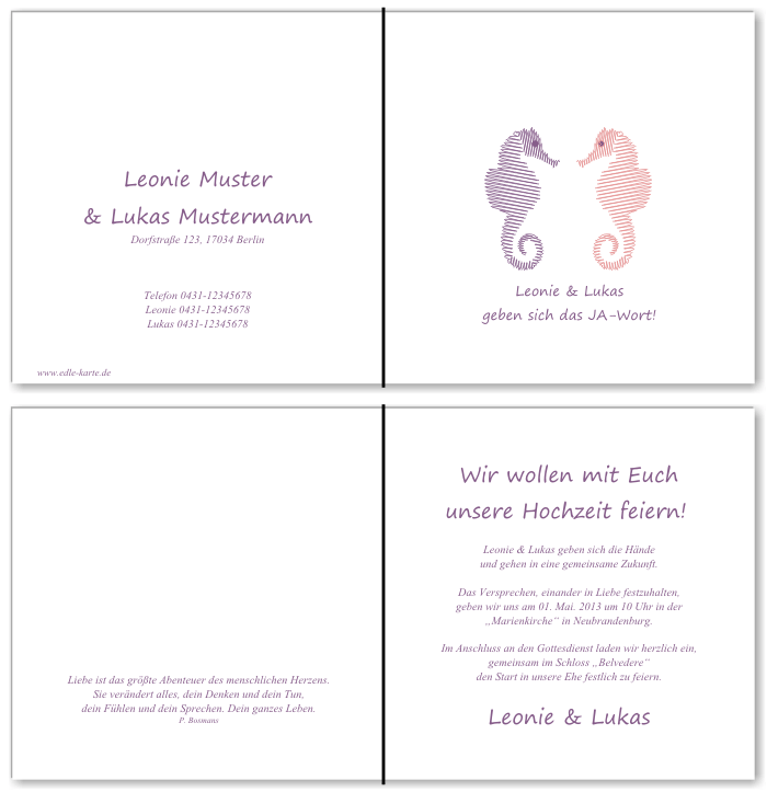  Einladungskarten Hochzeit, Hochzeitseinladungen, Hochzeitskarten, Einladungen f&uuml;r Hochzeit