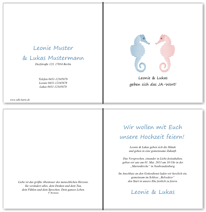  Einladungskarten Hochzeit, Hochzeitseinladungen, Hochzeitskarten, Einladungen f&uuml;r Hochzeit