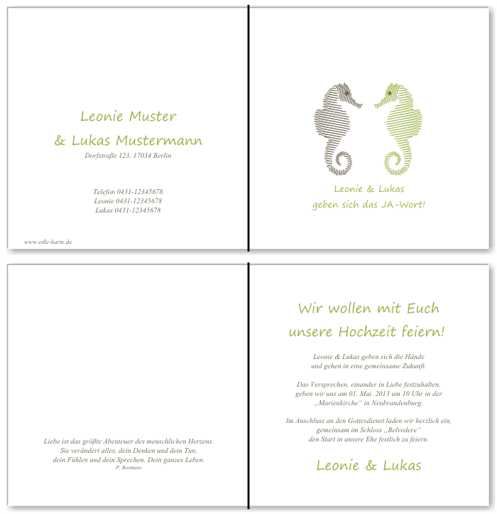  Einladungskarten Hochzeit, Hochzeitseinladungen, Hochzeitskarten, Einladungen f&uuml;r Hochzeit