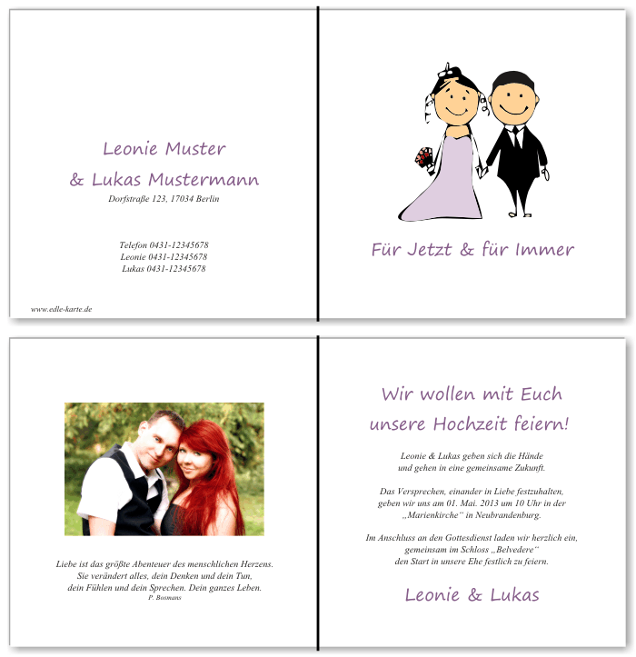  Einladungskarten Hochzeit, Hochzeitseinladungen, Hochzeitskarten, Einladungen f&uuml;r Hochzeit