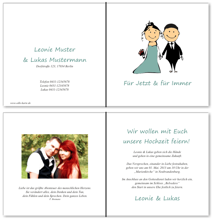  Einladungskarten Hochzeit, Hochzeitseinladungen, Hochzeitskarten, Einladungen f&uuml;r Hochzeit