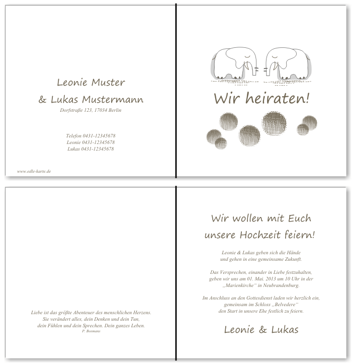  Einladungskarten Hochzeit, Hochzeitseinladungen, Hochzeitskarten, Einladungen f&uuml;r Hochzeit