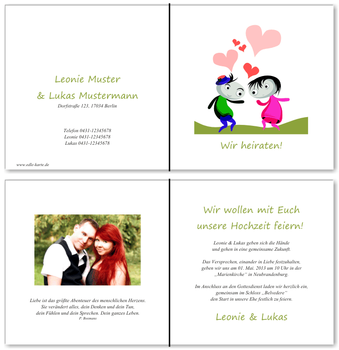  Einladungskarten Hochzeit, Hochzeitseinladungen, Hochzeitskarten, Einladungen f&uuml;r Hochzeit