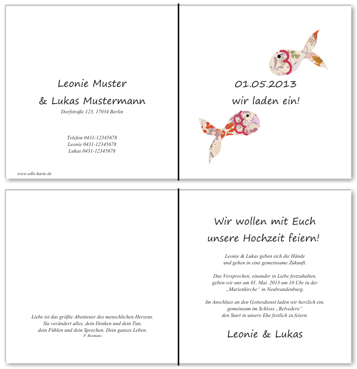  Einladungskarten Hochzeit, Hochzeitseinladungen, Hochzeitskarten, Einladungen f&uuml;r Hochzeit