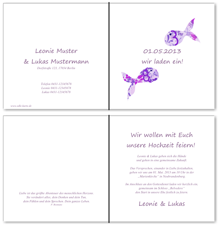  Einladungskarten Hochzeit, Hochzeitseinladungen, Hochzeitskarten, Einladungen f&uuml;r Hochzeit