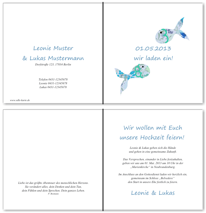  Einladungskarten Hochzeit, Hochzeitseinladungen, Hochzeitskarten, Einladungen f&uuml;r Hochzeit